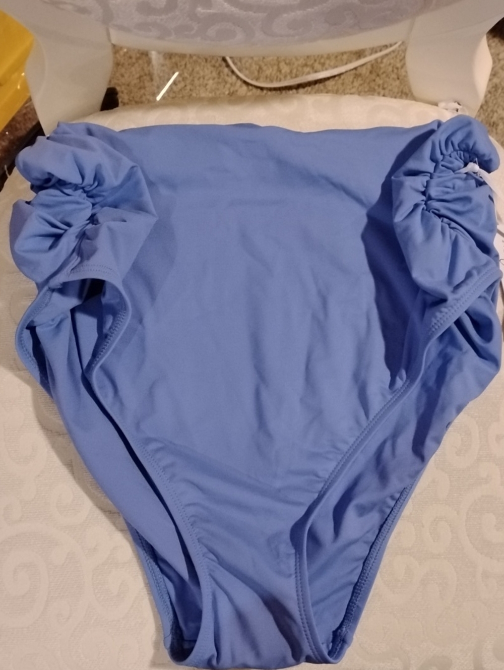 Light Blue Bottom Swim Bikini with Ruffle Details Wear 3 Ways